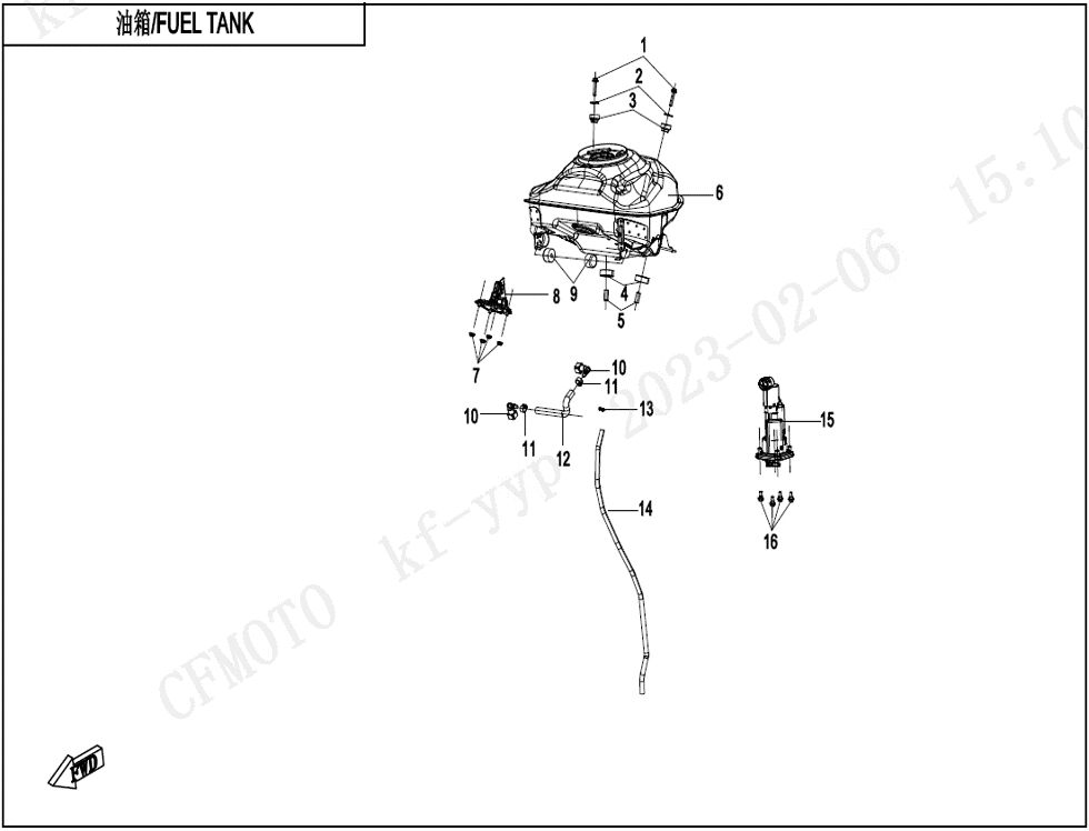 RESERVOIR DE CARBURANT POUR CF 800 NK SPORT 2023
