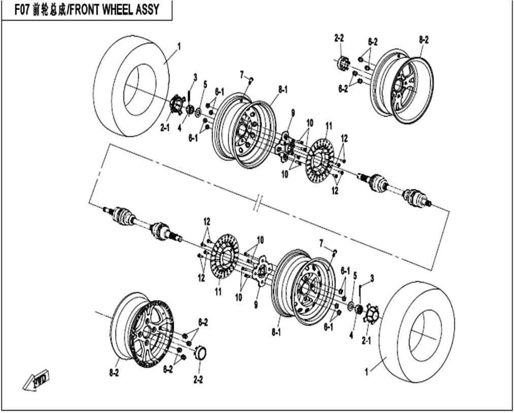 ROUES AVANT POUR CFORCE 450 2016