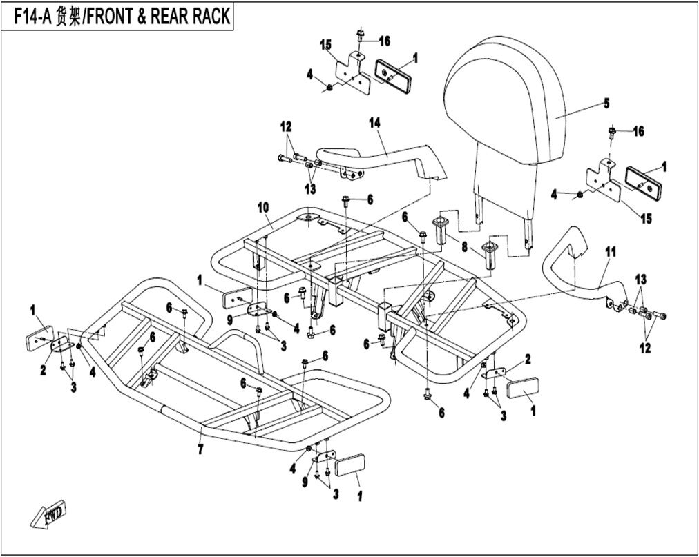 RACK POUR CFORCE 450 2016