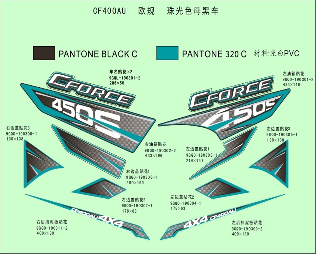 AUTOCOLLANTS BLACK POUR CFORCE 450 2015