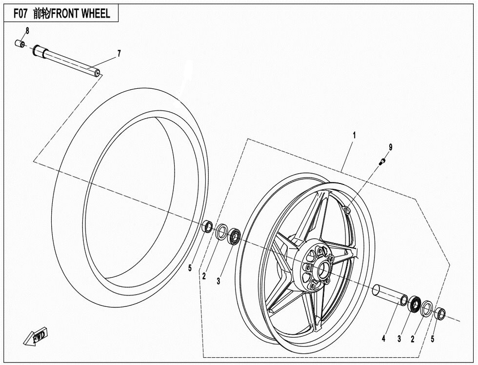 ROUE AVANT POUR CF 700 MT 2023