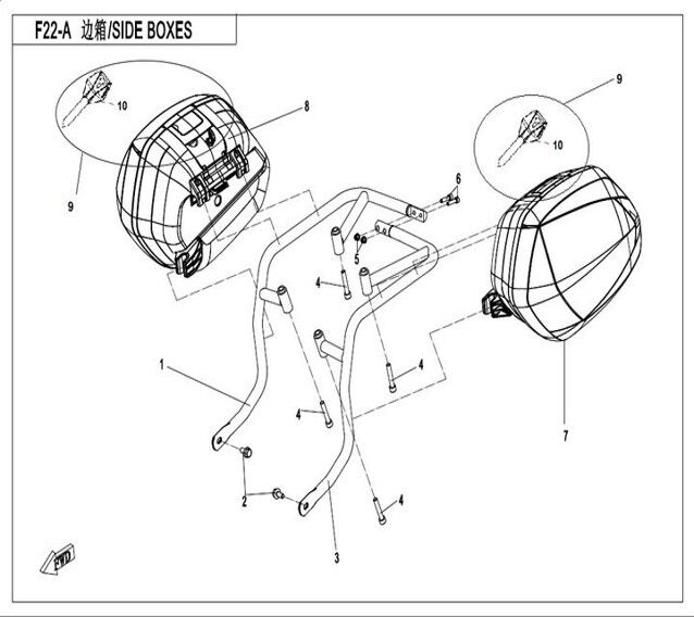 SUPPORT DE BOITE LATERALE POUR CF 700 MT 2024