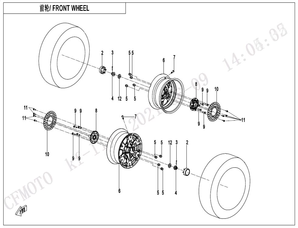 ROUE AVANT POUR UFORCE 1000 EPS BICYLINDRE 2024