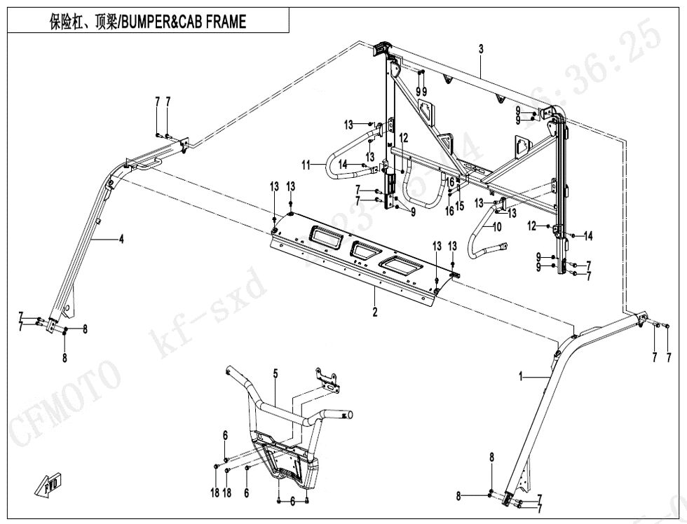 PARE CHOCS ET CADRE DE CABINE POUR UFORCE 1000 EPS BICYLINDRE 2024