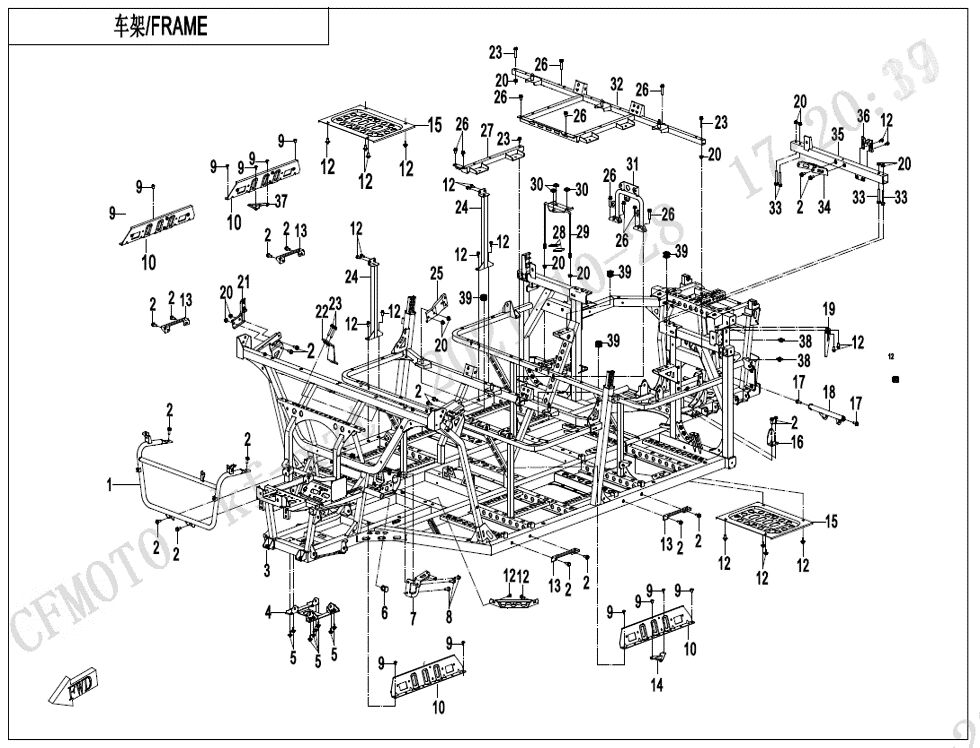 CHASSIS POUR UFORCE 1000 XL BICYLINDRE 2023