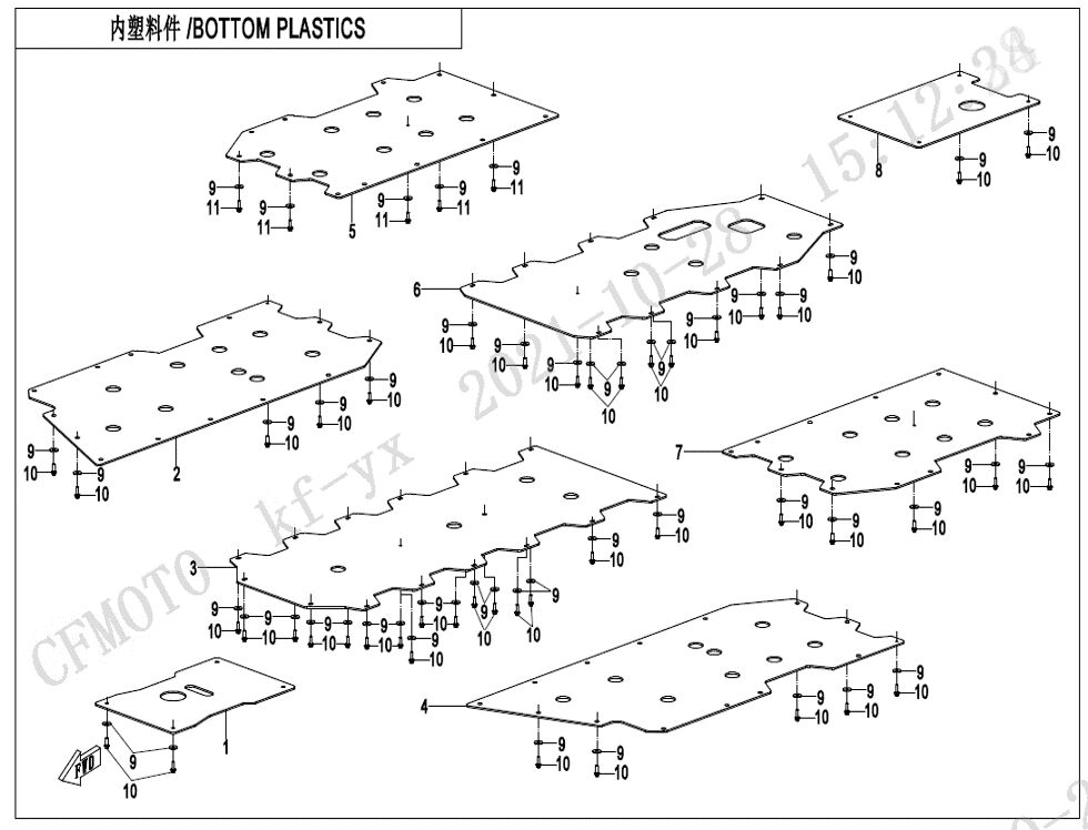 PLASTIQUES INFERIEURS POUR UFORCE 1000 XL BICYLINDRE 2023