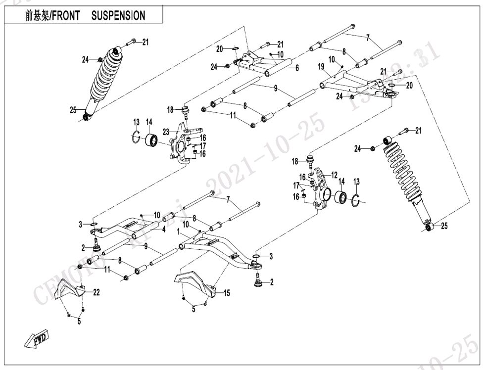 SUSPENSION AVANT POUR UFORCE 1000 XL BICYLINDRE 2023