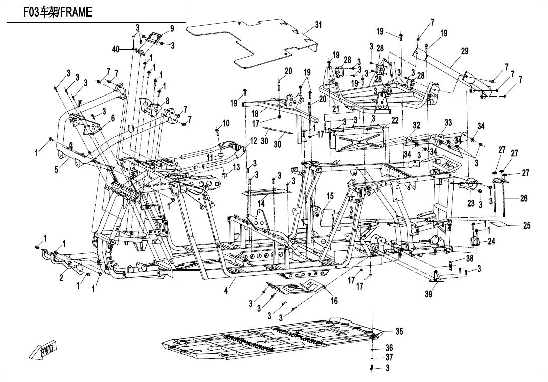 CHASSIS POUR ZFORCE 800 T1 2018