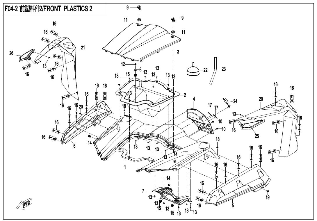 PLASTIQUES AVANT 2 POUR ZFORCE 800 T1 2019