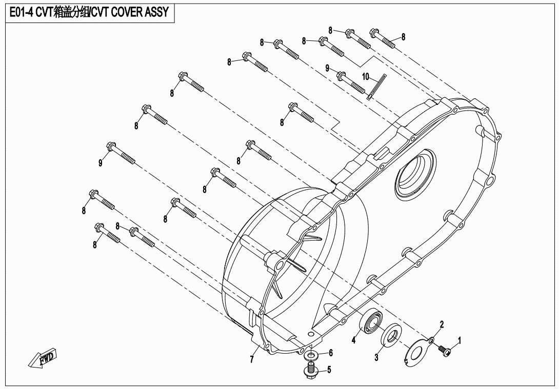 ENSEMBLE DU COUVERCLE CVT POUR ZFORCE 800 T1 2017