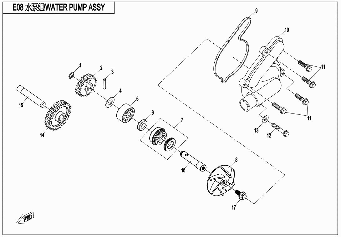 ENSEMBLE DE POMPE A EAU POUR ZFORCE 800 T1 2019
