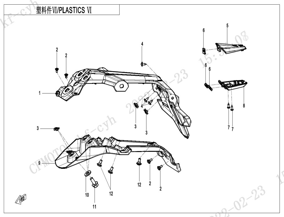 PLASTIQUES 6 POUR CF 450 SR TC 2025