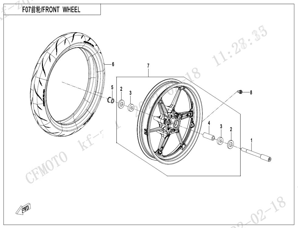ROUE AVANT POUR CF 450 SR 2024