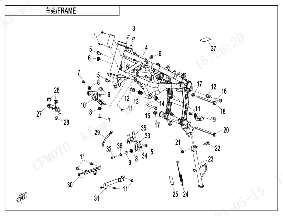 CHASSIS 1 POUR CF 450 NK 2023