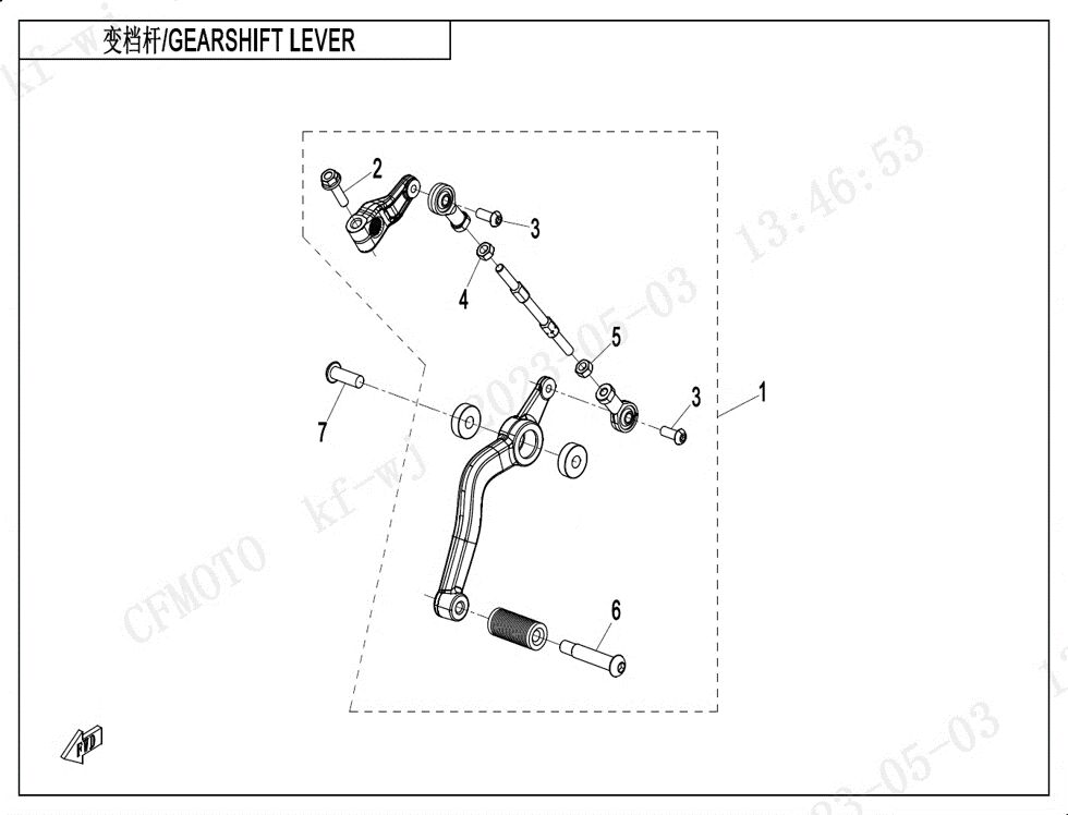 LEVIER DE VITESSES POUR CF 450 NK 2024