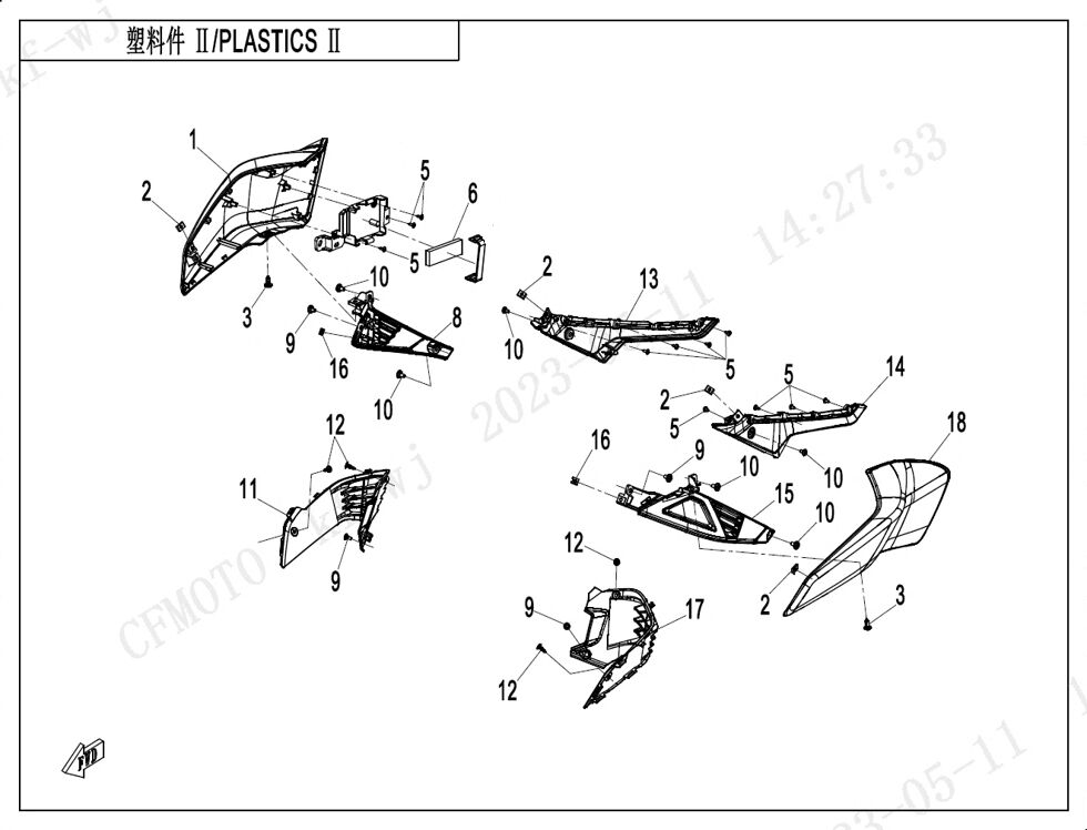 PLASTIQUES 2 POUR CF 450 NK 2023