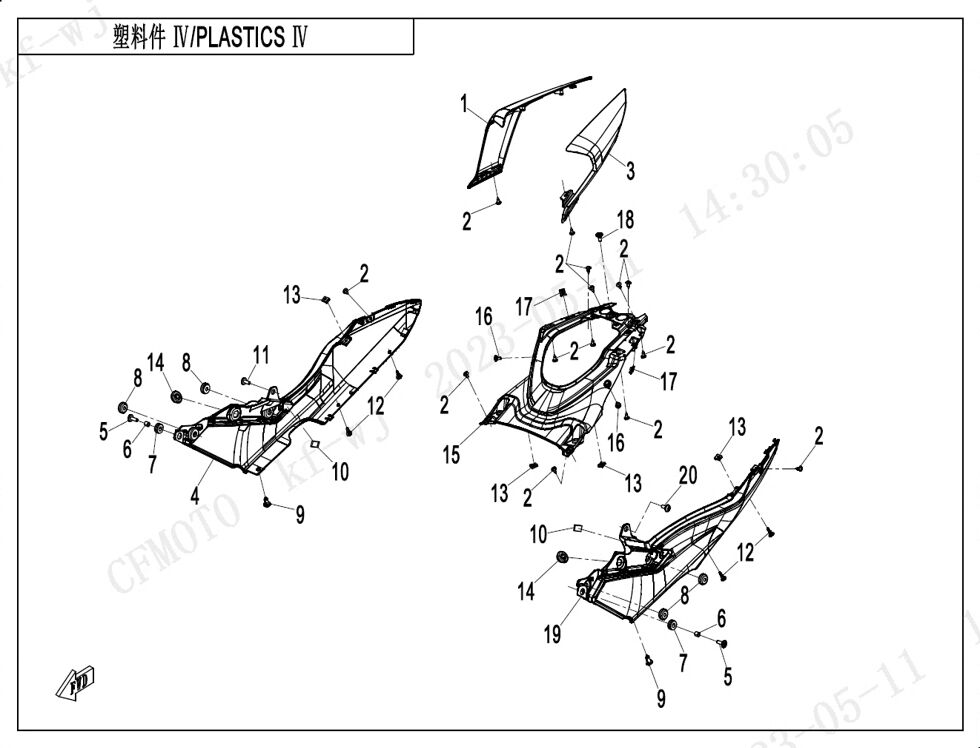 PLASTIQUES 4 POUR CF 450 NK 2023
