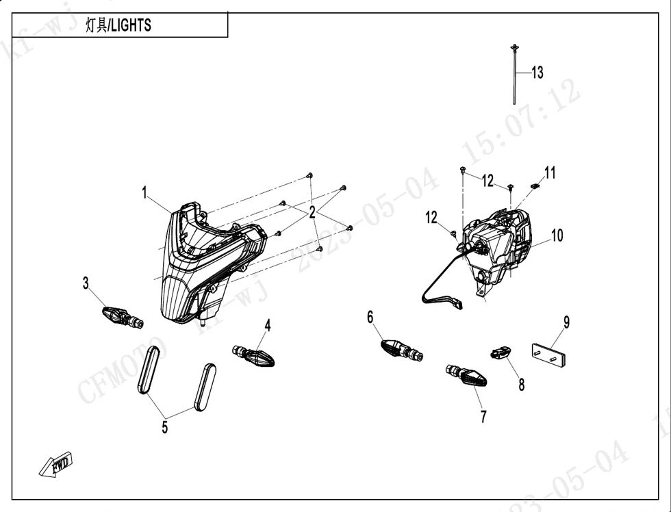 FEUX POUR CF 450 NK 2023