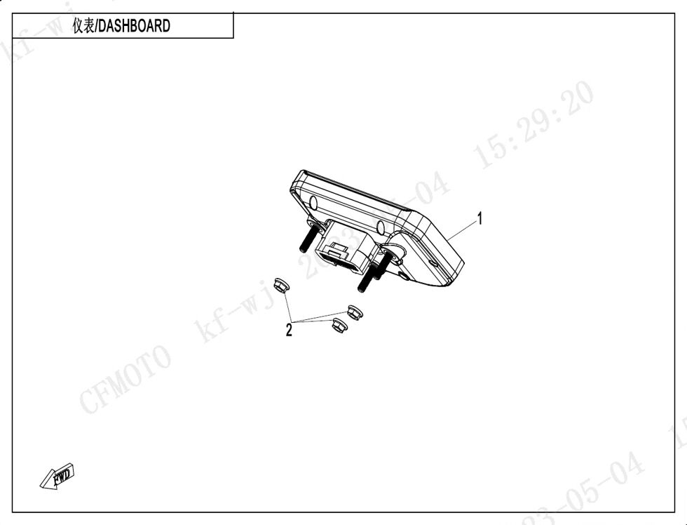 TABLEAU DE BORD POUR CF 450 NK 2023