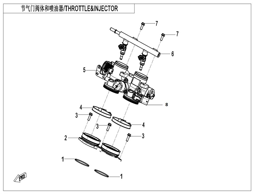 PAPILLON DES GAZ ET INJECTEUR POUR CF 450 SR TC 2025