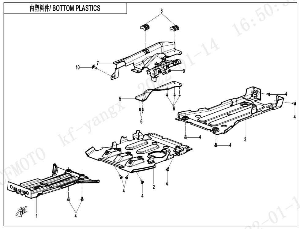 PLASTIQUES INFERIEURS POUR CFORCE 450 T3 COURT EXPERT EPS 2024