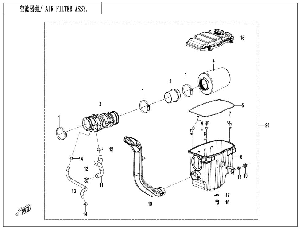 ENSEMBLE FILTRE A AIR EU168 POUR CFORCE 520 L7E COURT BASIC 2024