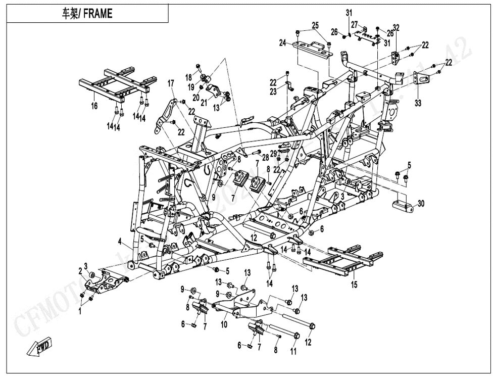CHASSIS POUR CFORCE 625 T3 COURT BASIC BLUE LINE 2022