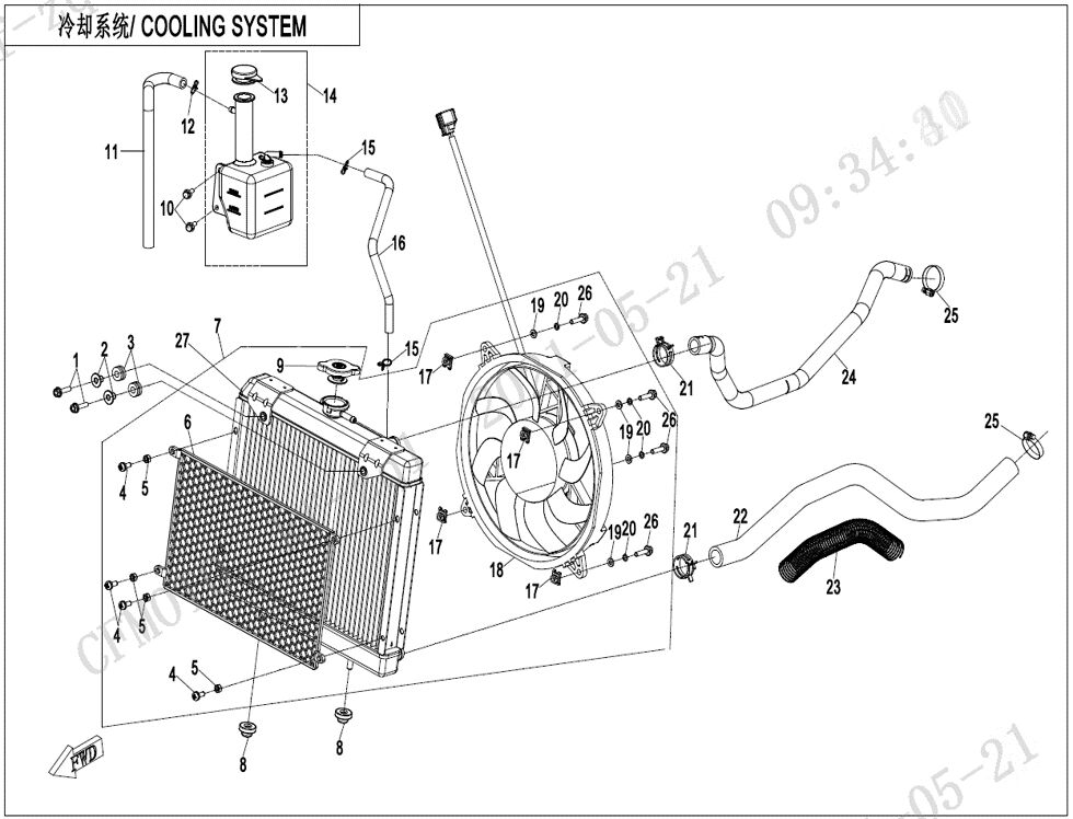 SYSTEME DE REFROIDISSEMENT POUR CFORCE 625 T3 COURT BASIC BLUE LINE 2022