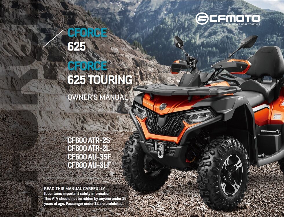 MANUEL PROPRIETAIRE POUR CFORCE 625 L7E EPS 2023