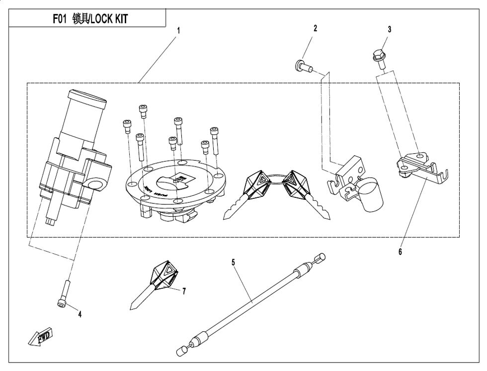 KIT DE VERROUILLAGE POUR CF 650MT A2 AVEC VALISES 2023