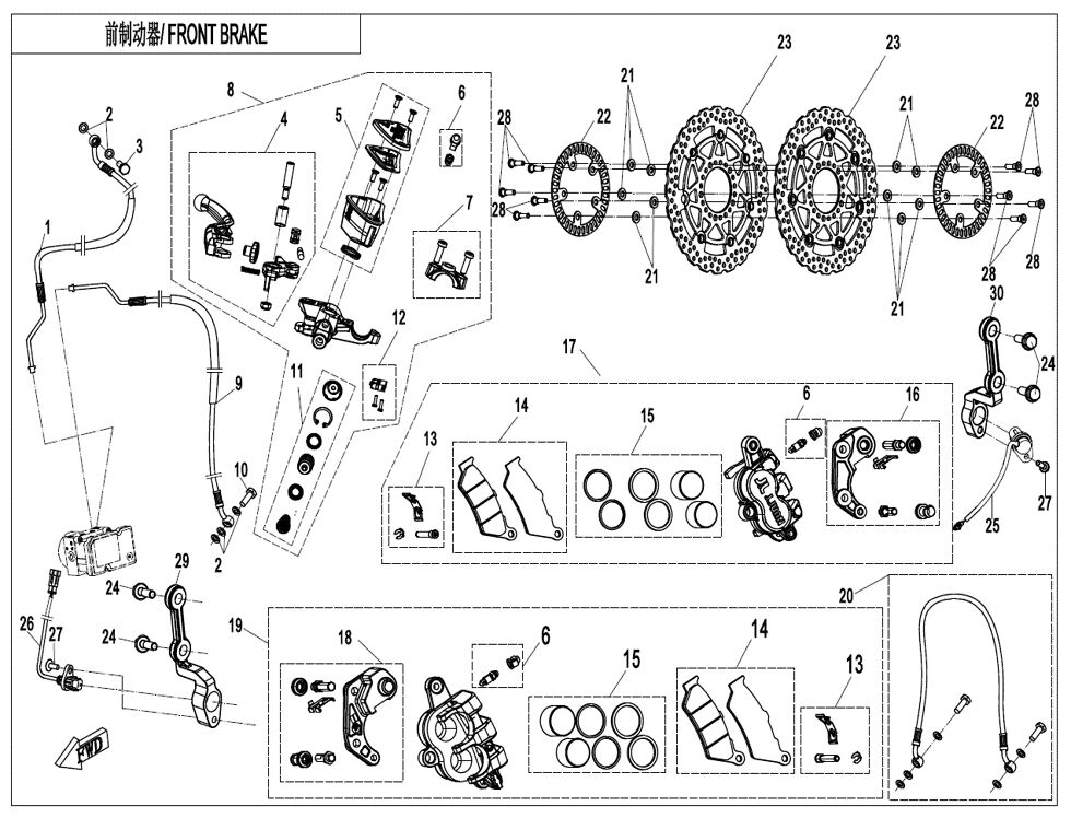 FREIN AVANT ABS POUR CF 650 NK A2 FACELIFT 2022
