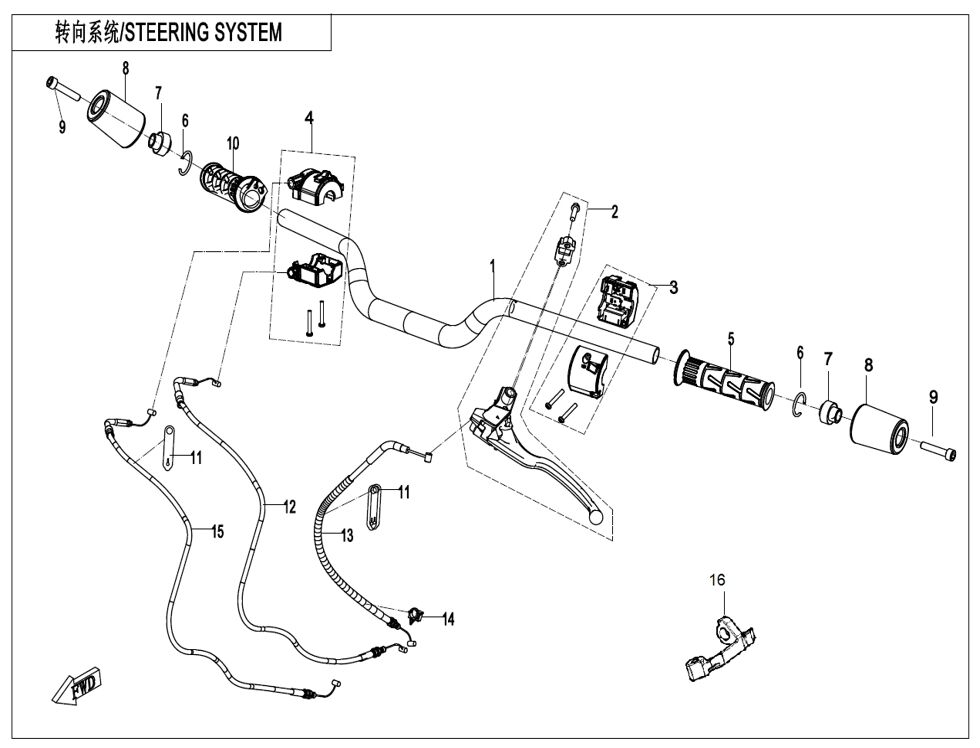 SYSTEME DE DIRECTION POUR CF 650 NK A2 FACELIFT 2023