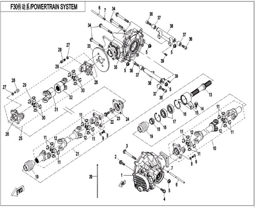 PONTS ET TRANSMISSION POUR ZFORCE 550 2015