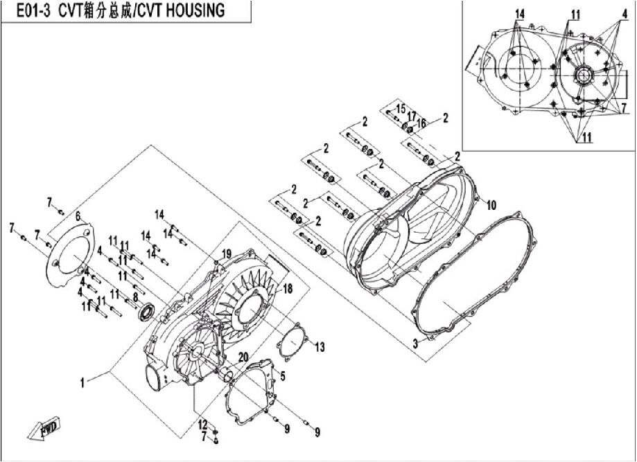 CARTER CVT POUR ZFORCE 550 2015