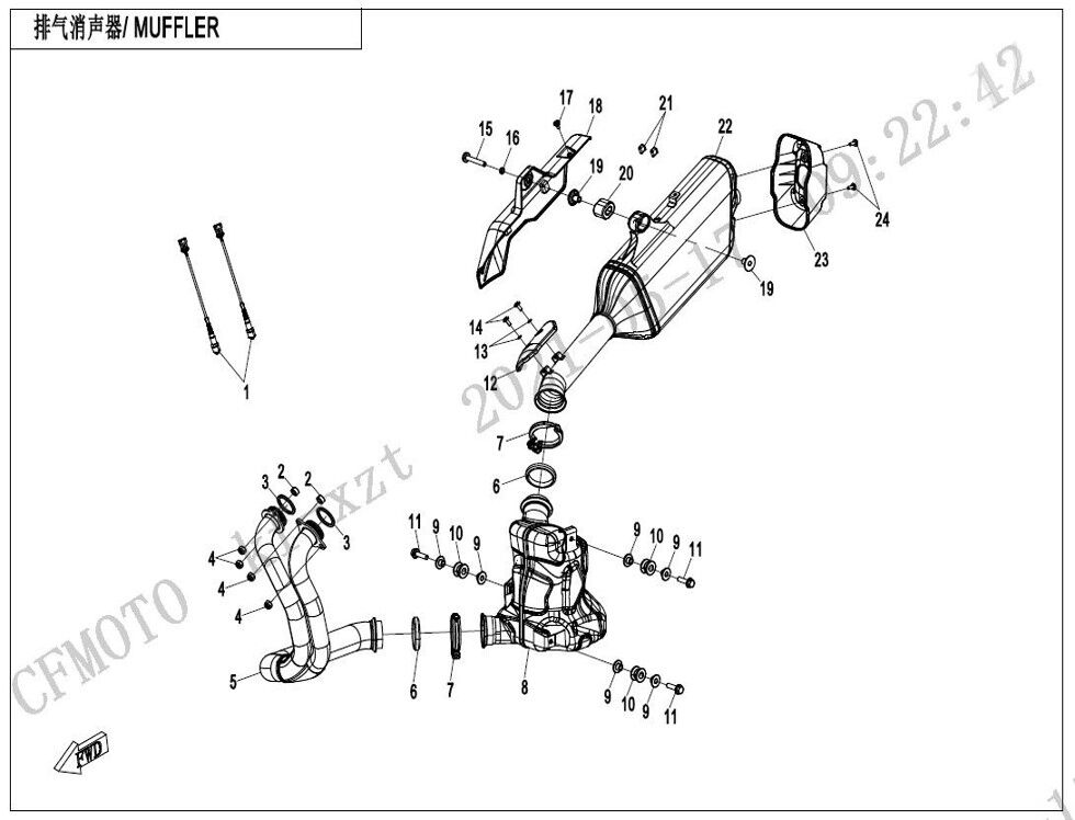 SILENCIEUX POUR CF 800MT TOURING 2022