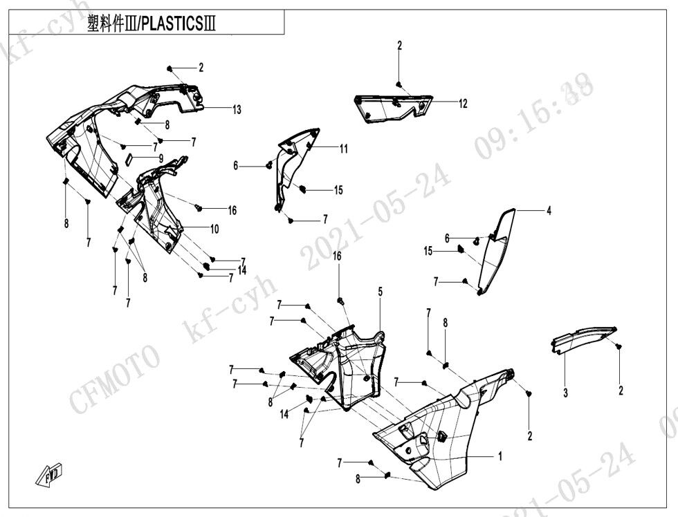 PLASTIQUES 3 POUR CF 800MT DESERT 2023