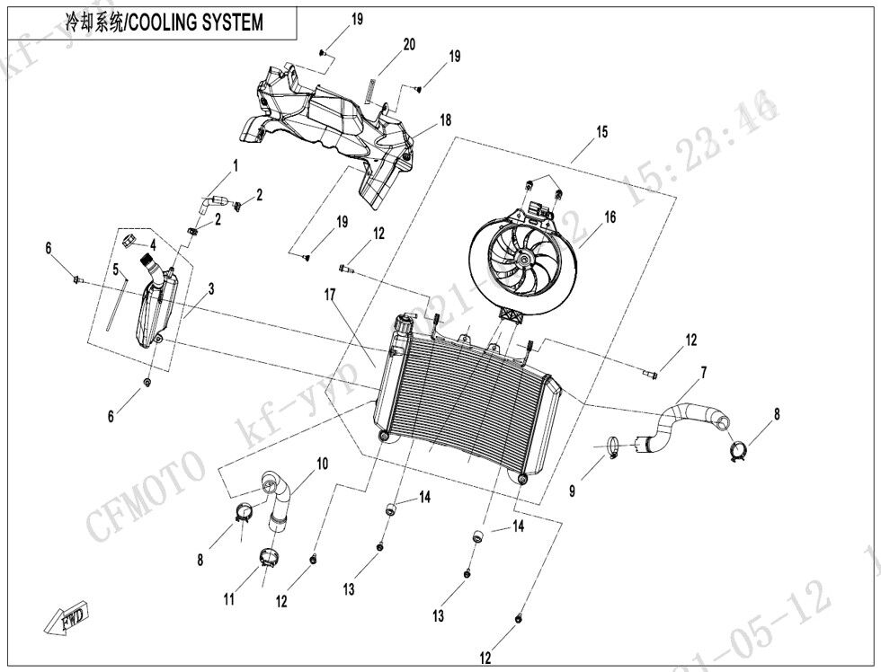 SYSTEME DE REFROIDISSEMENT POUR CF 800MT SPORT 2022