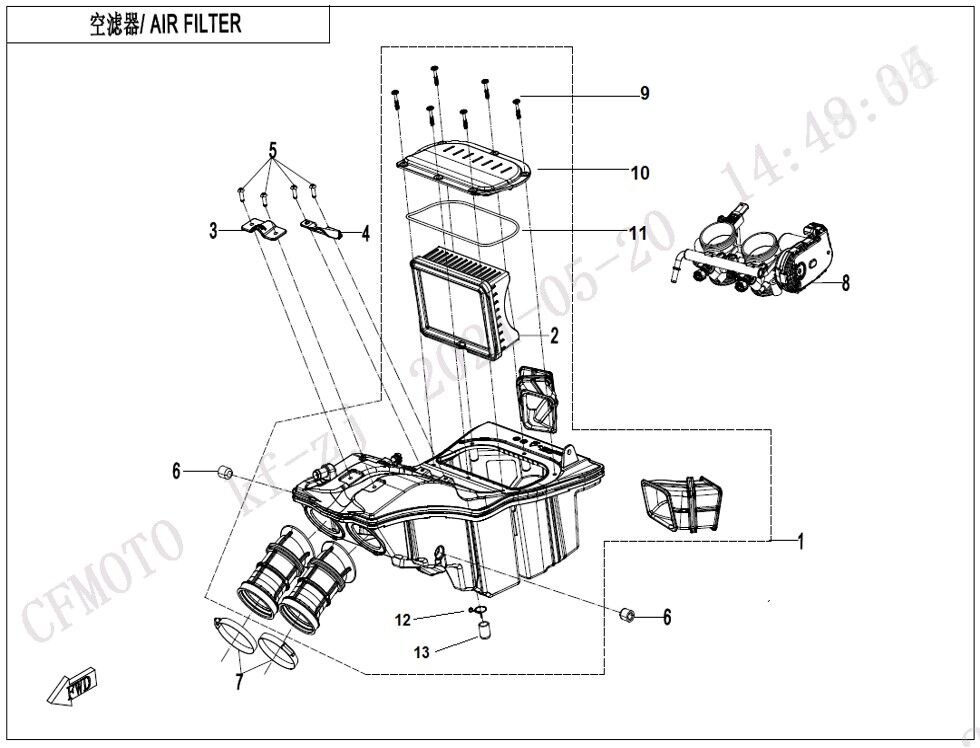FILTRE A AIR POUR CF 800MT DESERT 2023