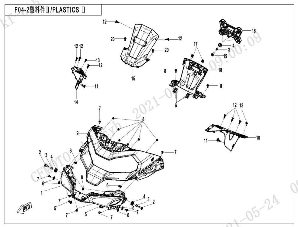 PLASTIQUES 2 POUR CF 800MT TOURING 2022