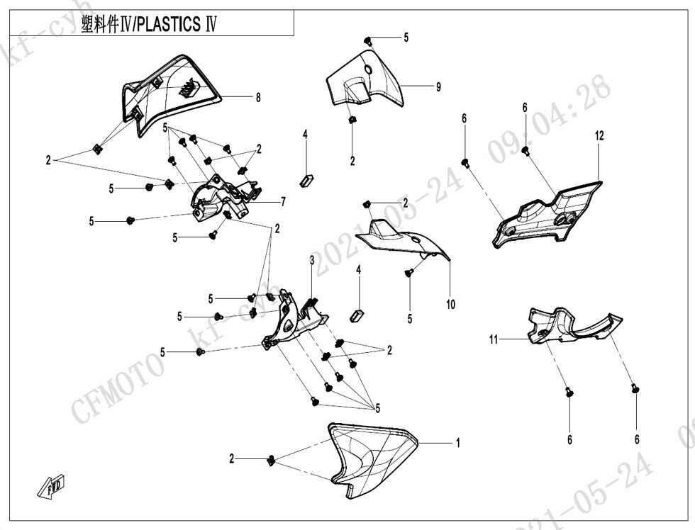 PLASTIQUES 4 TOURING POUR CF 800MT DESERT 2023