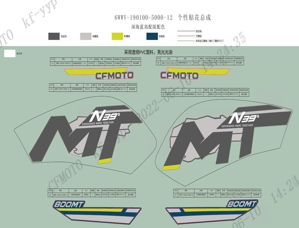 AUTOCOLANTS TWILIGHT BLUE POUR CF 800MT TOURING 2022