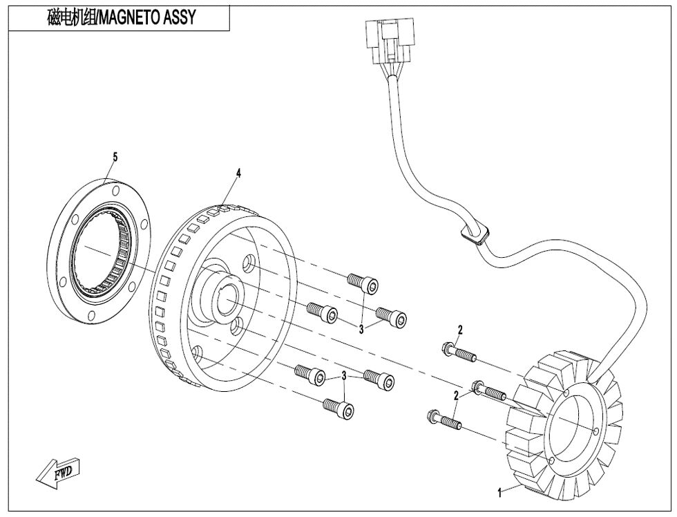 ASSEMBLAGE MAGNETO POUR ZFORCE 950 SPORT 2024
