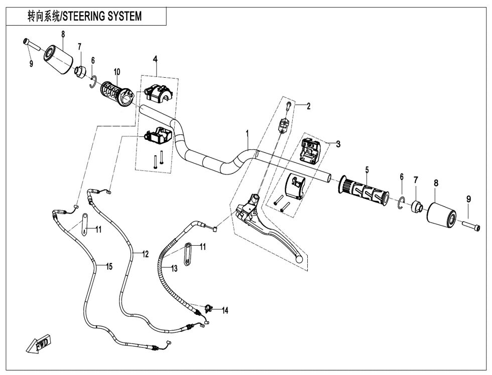 SYSTEME DE DIRECTION POUR CF 650 NK A2 FACELIFT 2021