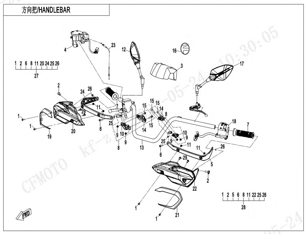 GUIDON POUR CFORCE 1000 EPS L7E 2024