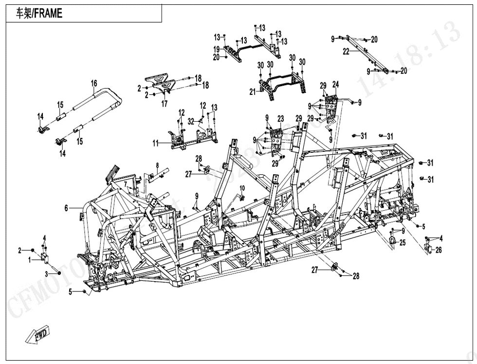 CHASSIS POUR ZFORCE 950 SPORT 4 PLACES 2024
