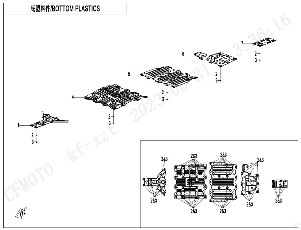 PLASTIQUES INFERIEURS POUR ZFORCE 950 SPORT 4 PLACES 2024