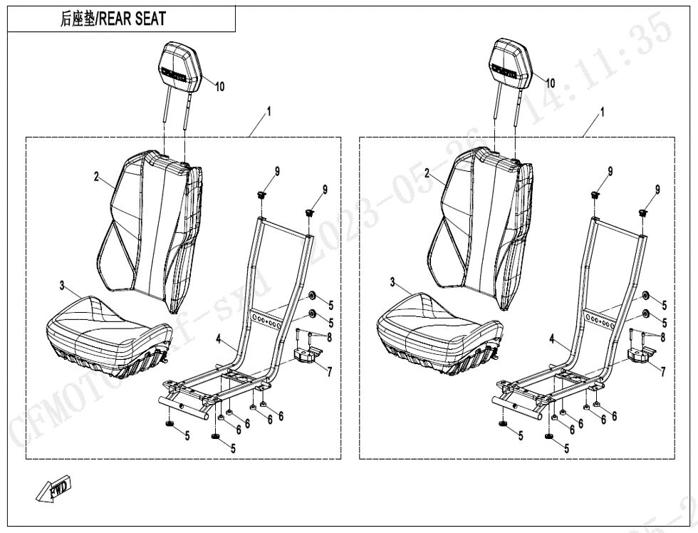 SIEGE ARRIERE POUR ZFORCE 950 SPORT 4 PLACES 2024