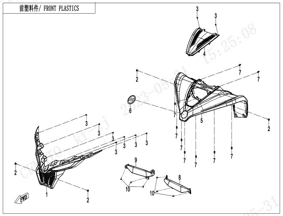 PLASTIQUES AVANT POUR CFORCE 110 KID BASIC 2024