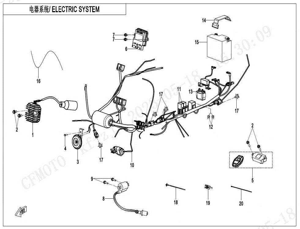 SYSTEME ELECTRIQUE POUR CFORCE 110 KID BASIC 2024