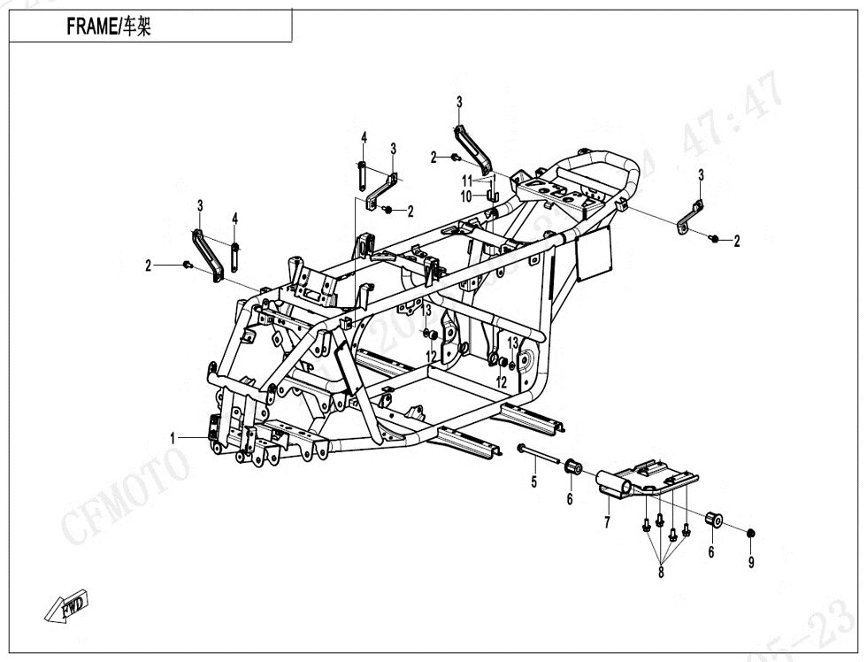 CHASSIS POUR CFORCE 110 KID THERMIQUE 2024